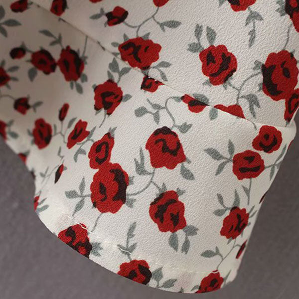 Vintage A Line Floral Prints Flounce Mini Skirt
