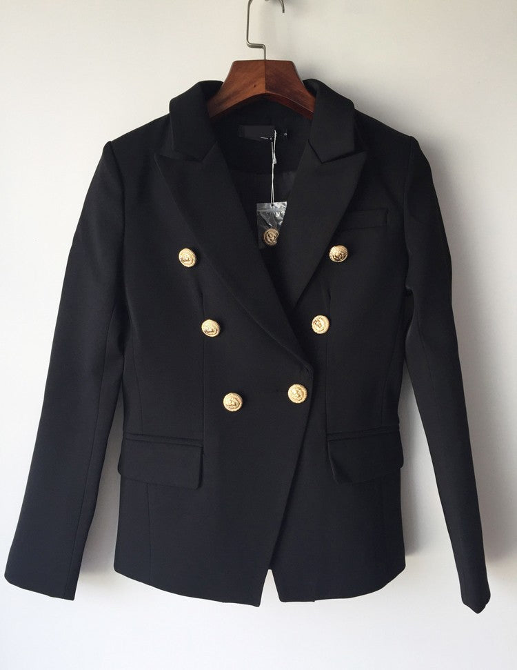 Double Breasted Women's Casual Black Blazer Jacket