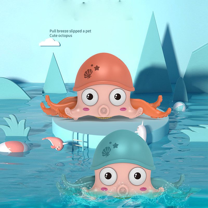 USB Rechargeable Battery Amphibious Crawling Walking Octopus Pet Toys Children Floating Bath Octopus Toys