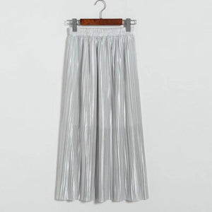 Classic Flowy Chiffon Pleated Midi Skirt Long Length