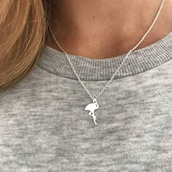 Lucky Simple Flamingo Pendant Necklace Rose Gold/Silver/Gold
