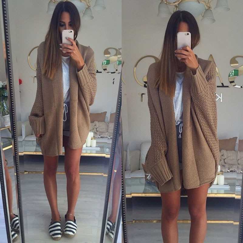 Open Front Batwing Sleeve Cardigan main image 0