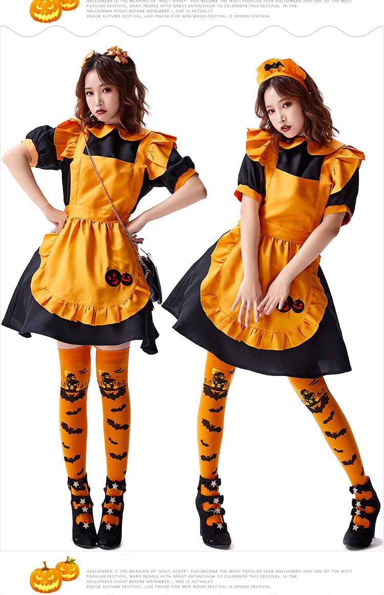 Dark Love Halloween Pumpkin Maid Lolita Dress