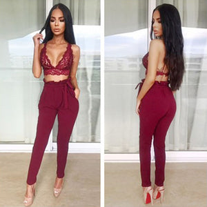 Burgundy paper bag pants on sale