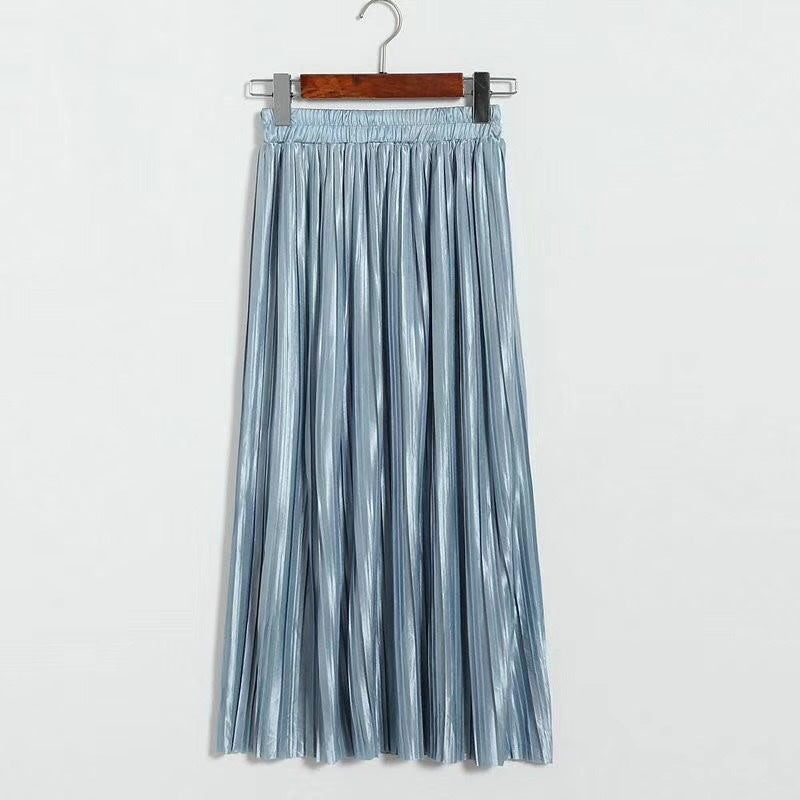 Classic Flowy Chiffon Pleated Midi Skirt Long Length