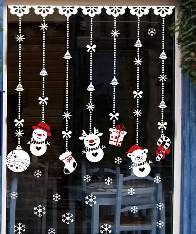 Christmas Decorations Holiday Window Sticker Xmas Glass Stickers Decals