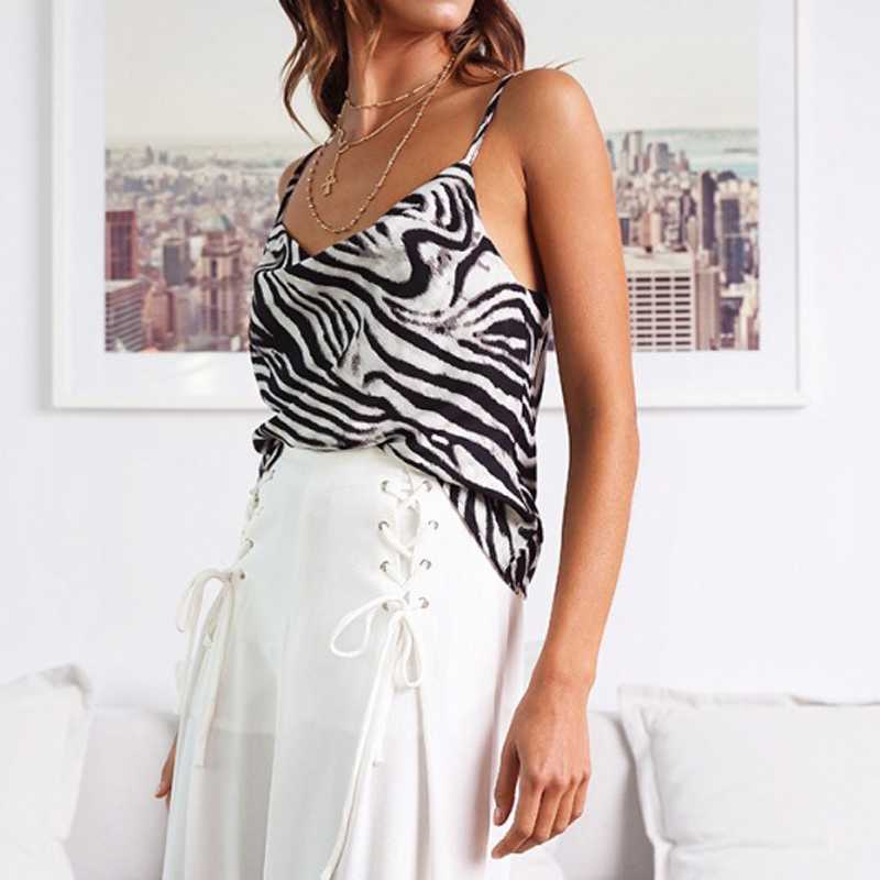 Relaxed Adjustable Spaghetti Strap Cow Neck Silk Satin Cami Camisole Top