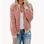 Casual Chubby Teddy Bear Sherpa Bomber College Baseball Jacket