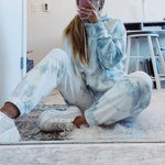 Matching Tie Tye Two Piece Sets Dyed Hoodie And Pants