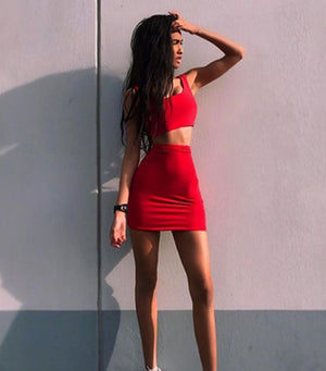 Crop Top Bodycon High Waist Separated Dress
