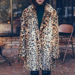 Oversized Fur Coat Winter Faux Fur Leopard Coat