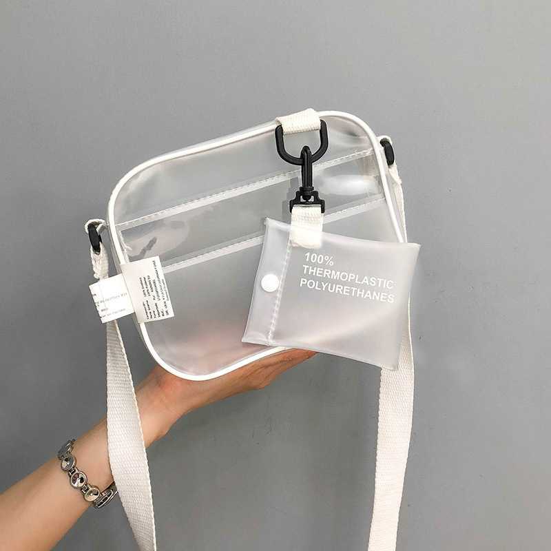 Casual Waterproof Matt Transparent Clear Shoulder Bag