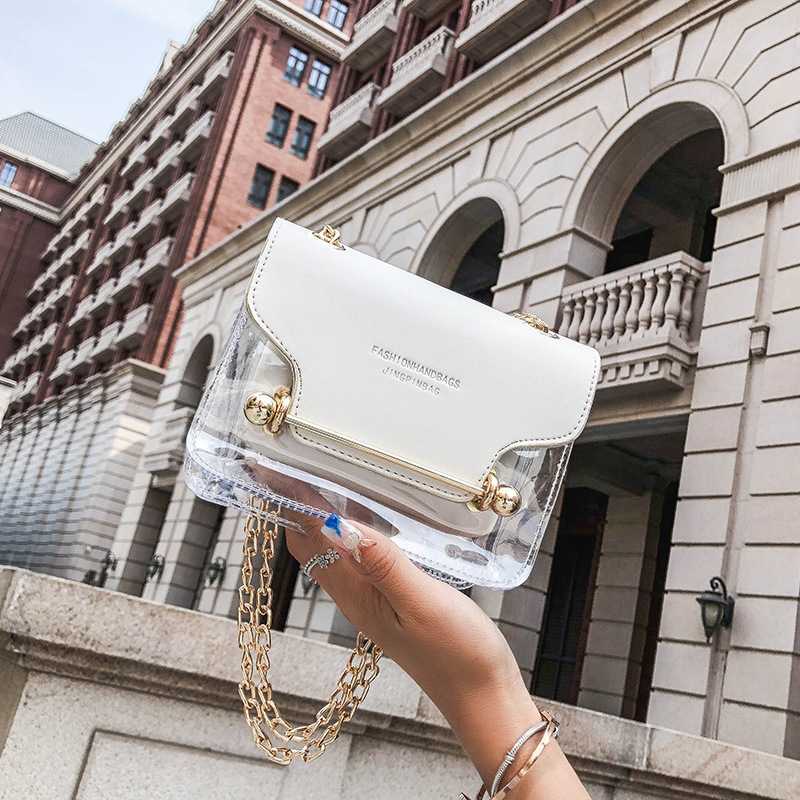 Embrossed Faux Leather Block Clear Handbags For Women