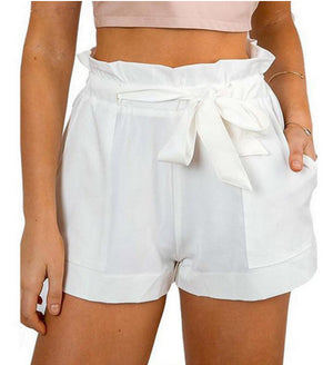 Casual High Waisted Paperbag Shorts Summer