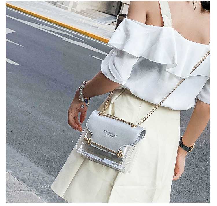 Embrossed Faux Leather Block Clear Handbags For Women