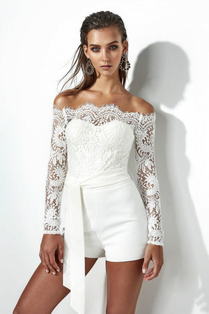 White romper with sleeves sales