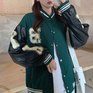Unisex Embroidered Varsity Bomber Jacket Outerwear Sports Baseball Jacket