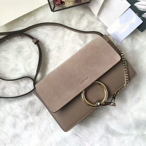 Chic Leather and Suede Shoulder Bag Handbag