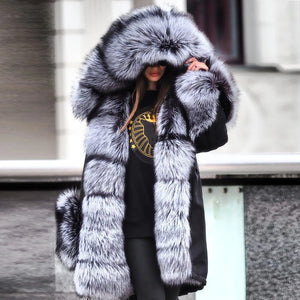 Classy Furry Faux Fur Collar Jacket Women s Fur Coats Online sunifty