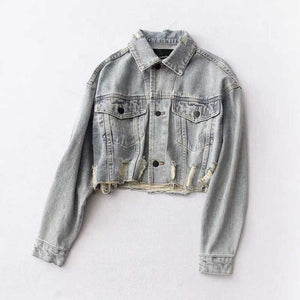 Cool Oversized Cropped Denim Jacket Womens – sunifty