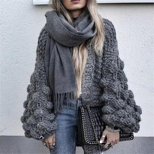 Oversized Chunky Thick Cable Knit Cardigan Sweater