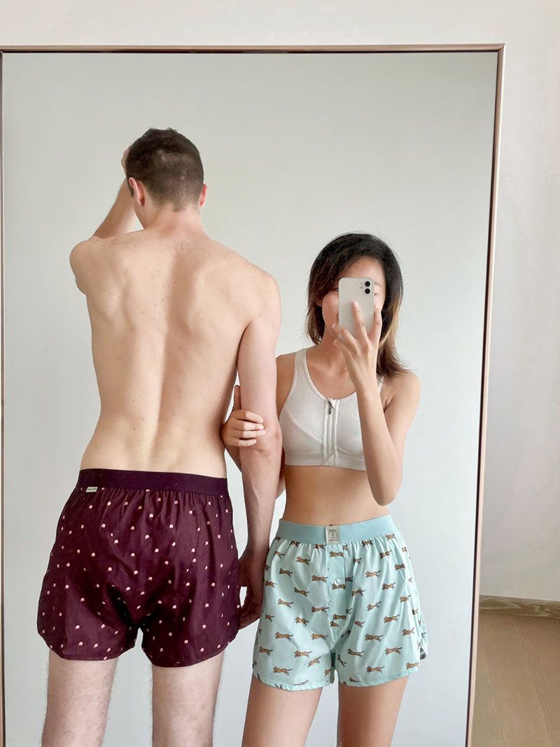 Unisex Stripes Floral Prints Summer Beach Boxers Briefs Underwear