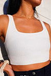 Cotton Elastic Fitting ribbed Sporty Tank Top Gym Tank Crop